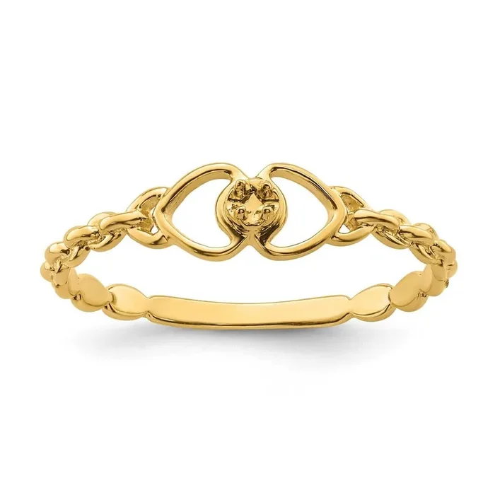 0.01ct. Diamond Heart Ring Mounting 14k Gold Y4200