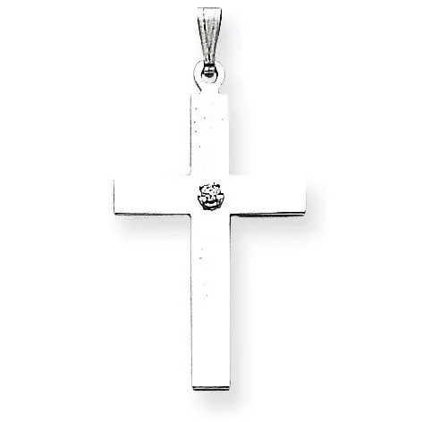 0.02ct. Diamond Cross Pendant 14k White Gold XWR40