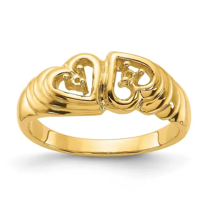 0.05ct. Diamond Heart Ring Mounting 14k Gold Polished Y1723