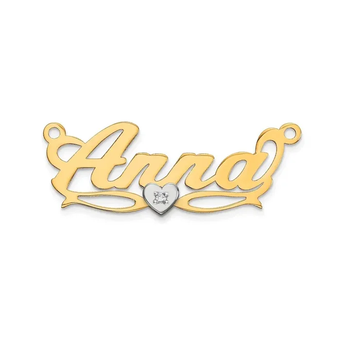 .005ct Diamond Name Plate 14k Two-tone Gold XNA212T