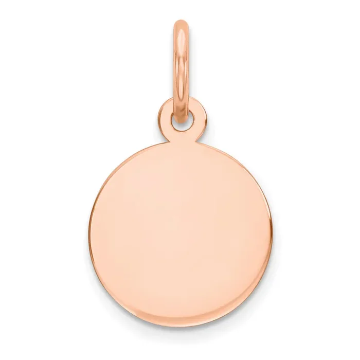.013 Gauge Circular Engravable Disc Charm 14k Rose Gold Plain XRM134/13