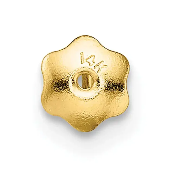 1 Hole Threaded Ear Nut 14k Yellow Gold YG2684
