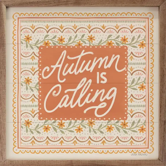 12×12 Blooming Autumn IV Autumn Is Calling Framed Sign