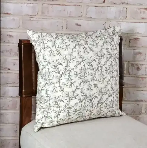 18×18 Cream & Sage Blossom Pillow