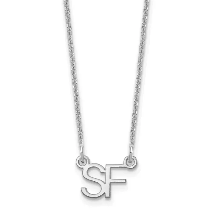 2 Initial Necklace 14k White Gold Small XNA1250W