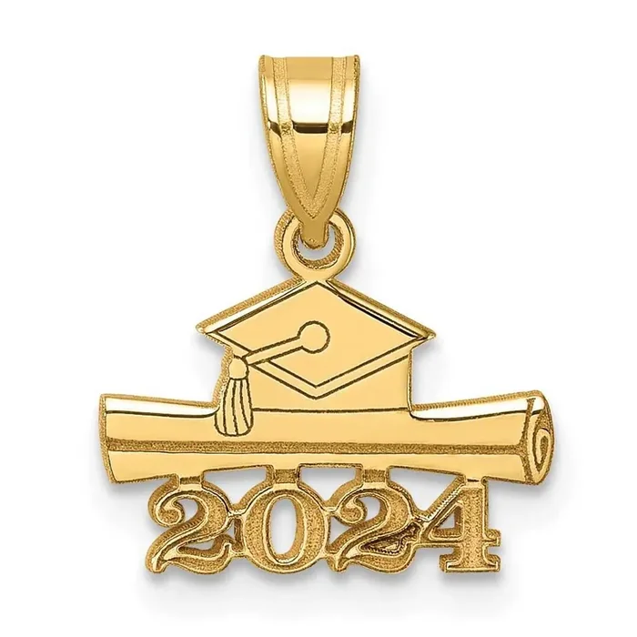 2024 Graduation Cap Diploma Charm 14k Gold YC1550