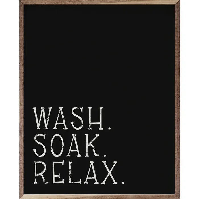 24X30 Wash Sock Relax Framed Sign