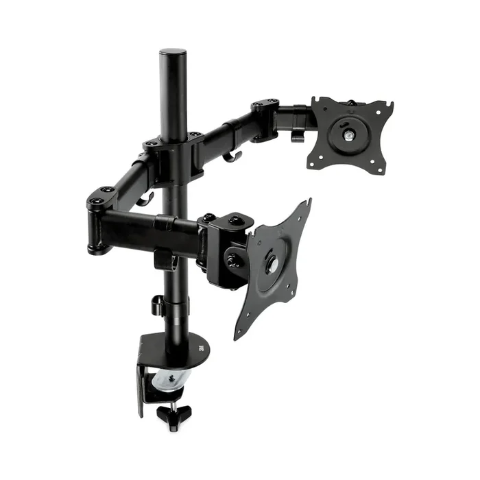 3M™ Dual Monitor Mount, For 27″ Monitors, 360 Degree Rotation, +45 Degree/-45 Degree Tilt, 90 Degree Pan, Black, Supports 20 Lb