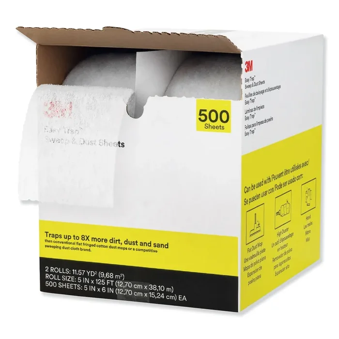 3M™ Easy Trap Duster, 5″ X 125 Ft, White, 250 Sheet/roll, 2 Rolls/carton
