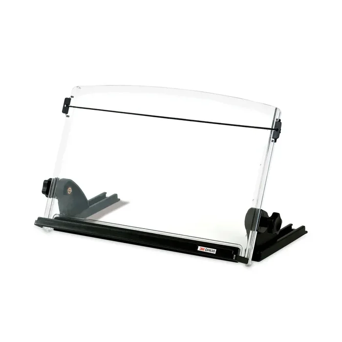 3M™ In-Line Adjustable Desktop Copyholder,150 Sheet Capacity, Plastic, Black/clear