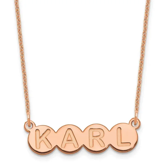 4 Letter Bubble Necklace 14k Rose Gold XNA1322R
