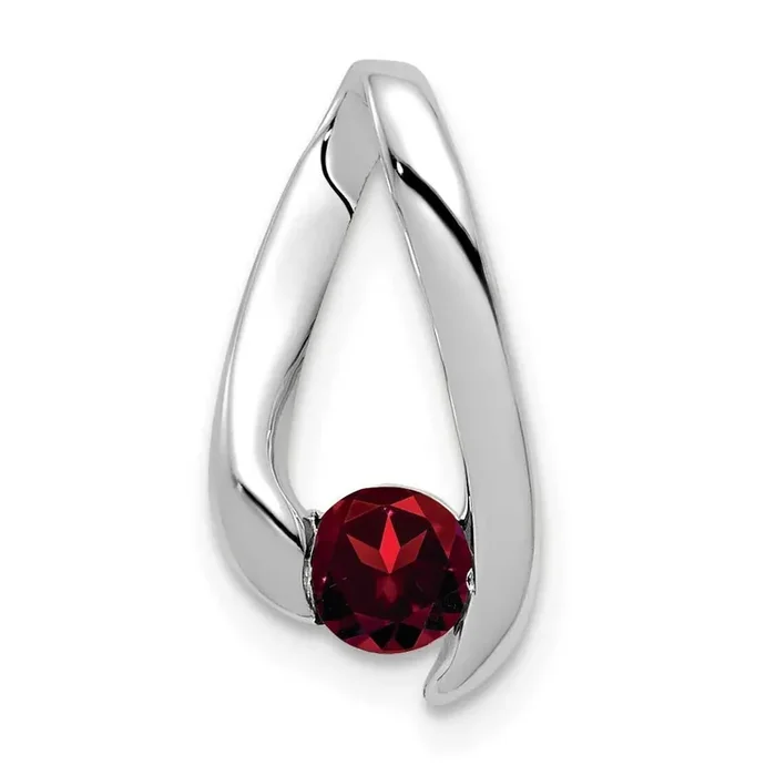 4mm Garnet pendant 14k white Gold XP949GA