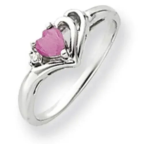 4mm Heart Pink Sapphire Diamond Ring 14k White Gold Y4587SP_AA