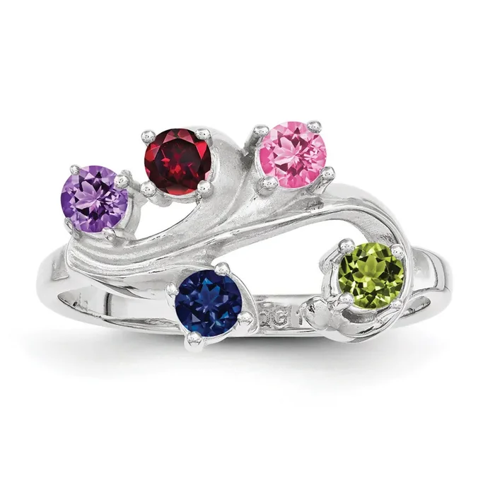 5 Birthstones Mother‘s Ring Sterling Silver XMR4/5SS