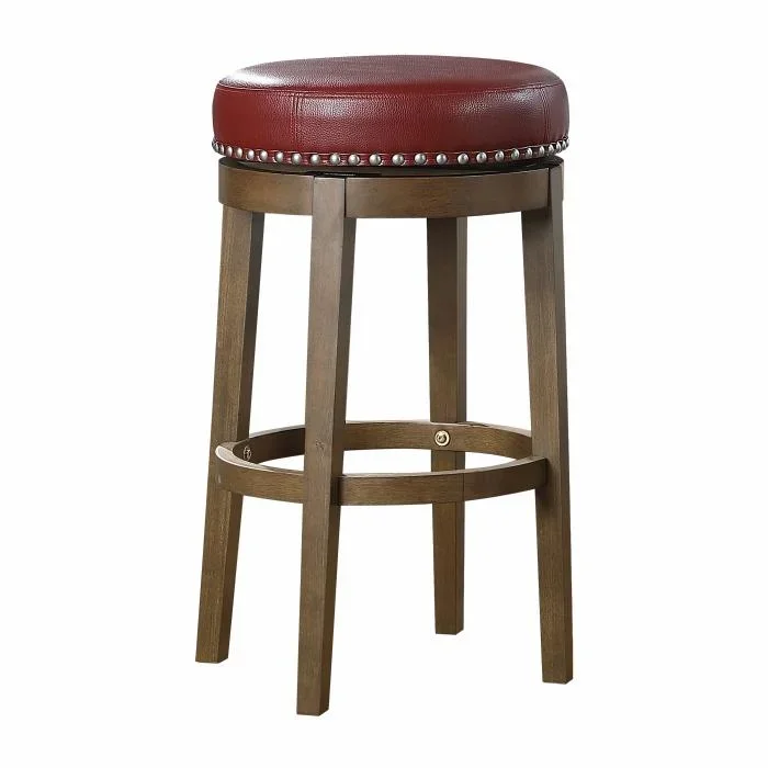 5681RED-29 – Round Swivel Pub Height Stool, Red