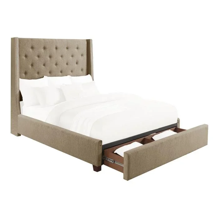 5877KBR-1EKDW* – (3)Eastern King Platform Bed with Storage Footboard