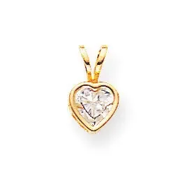 5mm Heart Bezel Pendant Mounting 14k Gold XP311
