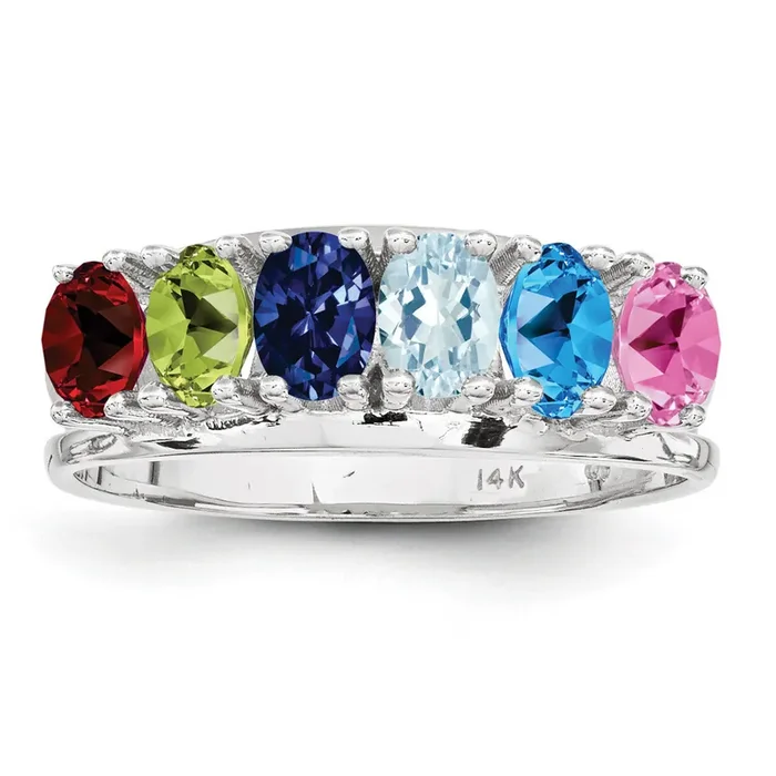 6 Birthstones Mother‘s Ring Sterling Silver XMR2/6SS