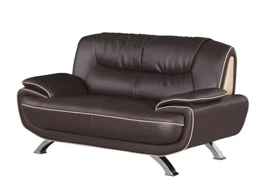 64″ Modern Leather Upholstered Loveseat in Brown / 405-BROWN-L