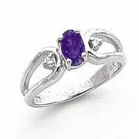 6x4mm Oval Tanvorite Aa Diamond Ring 14k White Gold Y2082TV/AA