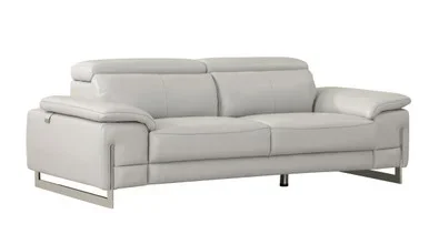 71″ Modern Genuine Italian Leather Loveseat in Light Gray / 636-LIGHT-GRAY-L