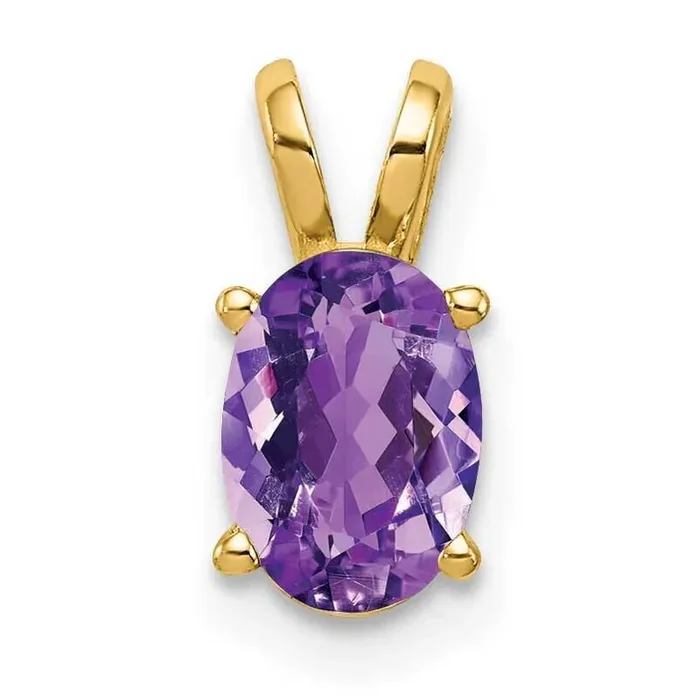 7x5mm Oval Amethyst pendant 14k Gold XP422AM