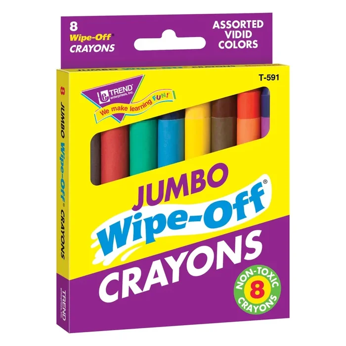 8-Pack Jumbo Assorted Wipe-Off® Crayons