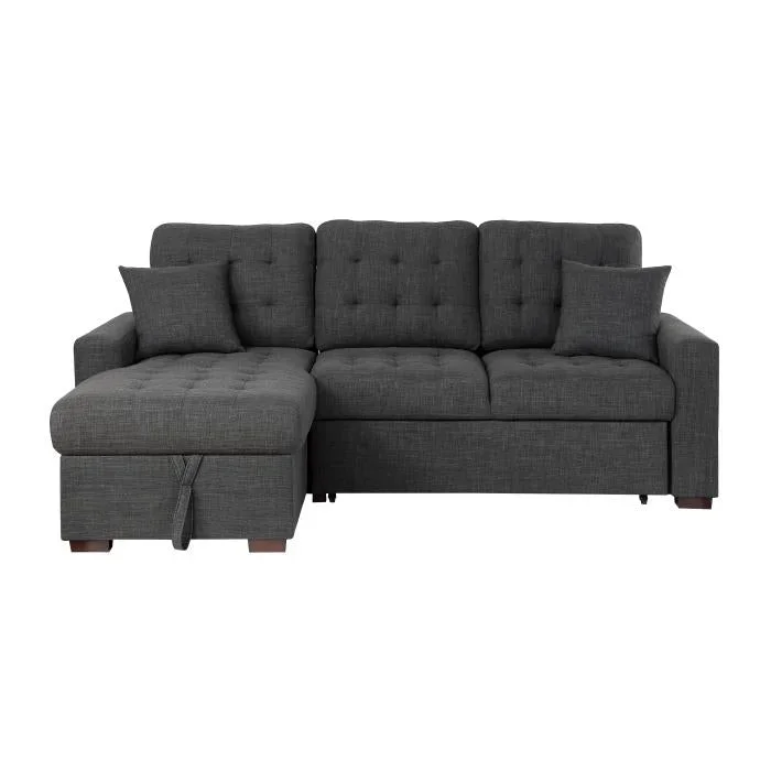 9916DG*2LCRL – (2)2-Piece Sectional with Pull-out Bed and Left Chaise with Hidden Storage