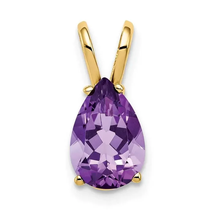 9x6mm Pear Amethyst pendant 14k Gold XP426AM