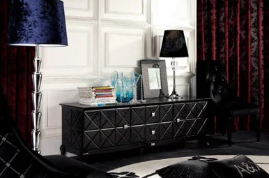 A&X Monte Cristo Black Crocodile Lacquer TV Stand / VGUNAK538-180