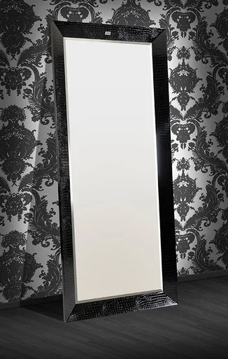 A&X Regal Black Crocodile Floor Mirror / VGUNAK421