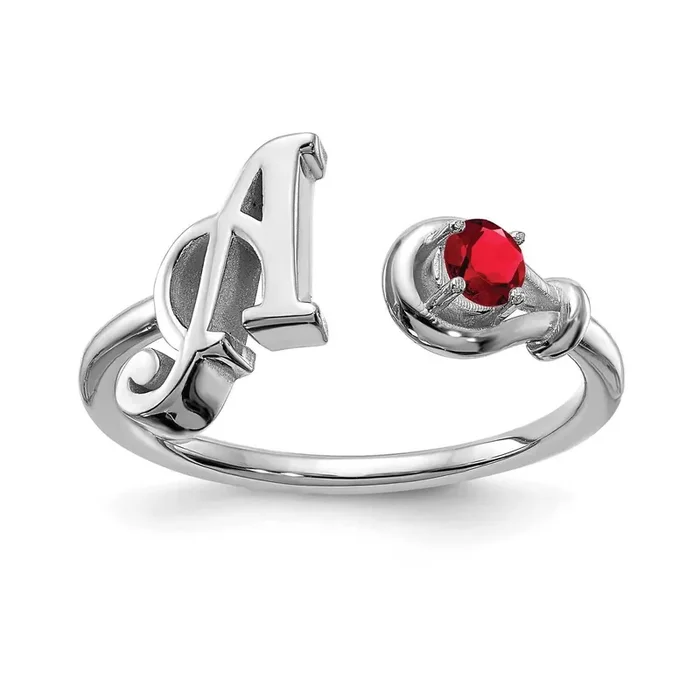 A Ring with 3.0mm Birthstone 14k White Gold XNR81AW