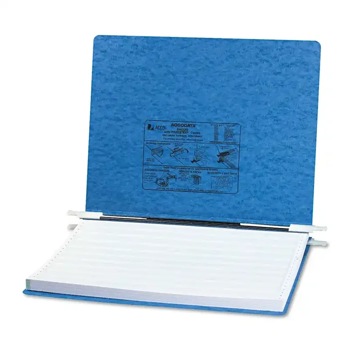 ACCO Presstex Covers With Storage Hooks, 2 Posts, 6″ Capacity, 14.88 X 11, Light Blue
