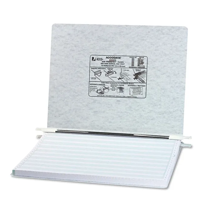 ACCO Presstex Covers With Storage Hooks, 2 Posts, 6″ Capacity, 14.88 X 11, Light Gray