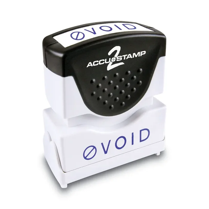 ACCUSTAMP2® Pre-Inked Shutter Stamp, Blue, VOID, 1.63 x 0.5
