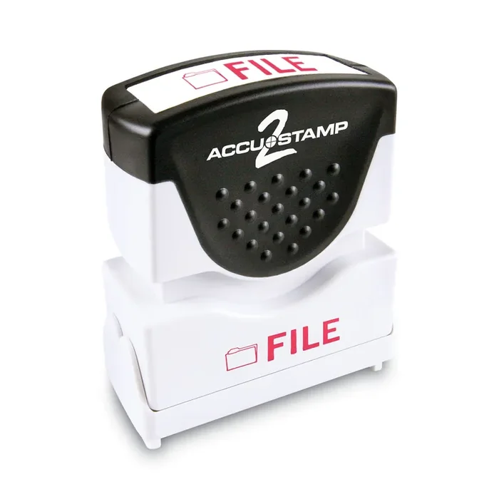 ACCUSTAMP2® Pre-Inked Shutter Stamp, Red, FILE,.63 x 0.5