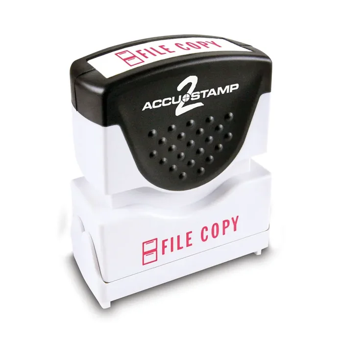 ACCUSTAMP2® Pre-Inked Shutter Stamp, Red, FILE COPY, 1.63 x 0.5