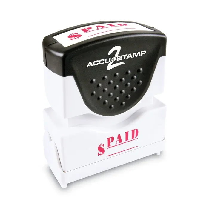 ACCUSTAMP2® Pre-Inked Shutter Stamp, Red, PAID, 1.63 x 0.5