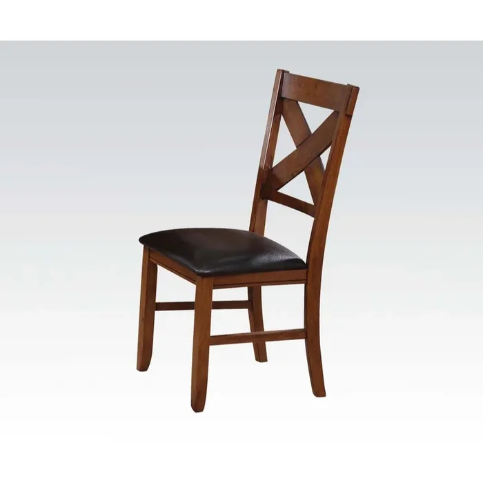 ACME Apollo Espresso PU & Walnut Side Chair Model 70003