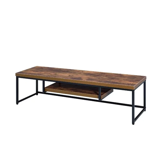 ACME Bob Weathered Oak & Black TV Stand Model 91782
