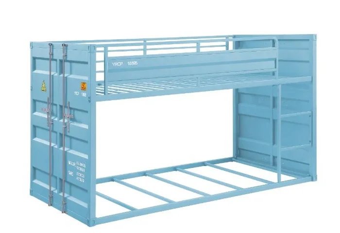 ACME Cargo Aqua Finish Twin/Twin Bunk Bed Model 37810