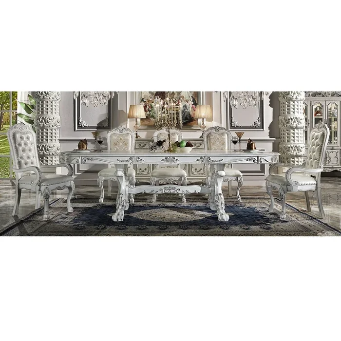 ACME Dresden Bone White Finish Dresden Dining Table Model DN01695