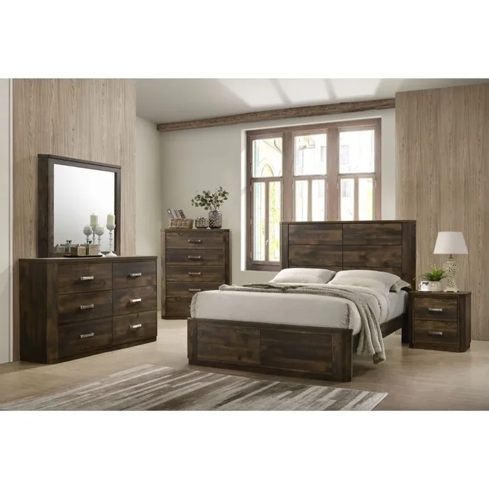 ACME Elettra Rustic Walnut Bed Model 24850