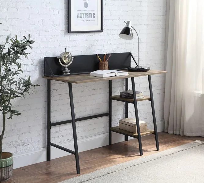 ACME Garima Rustic Oak & Black Finish Writing Desk Model OF00321