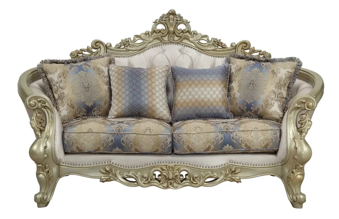 ACME Gorsedd Fabric & Antique White Loveseat Model 52441