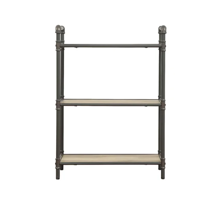 ACME Itzel Antique Oak & Sandy Gray Bookshelf Model 97162
