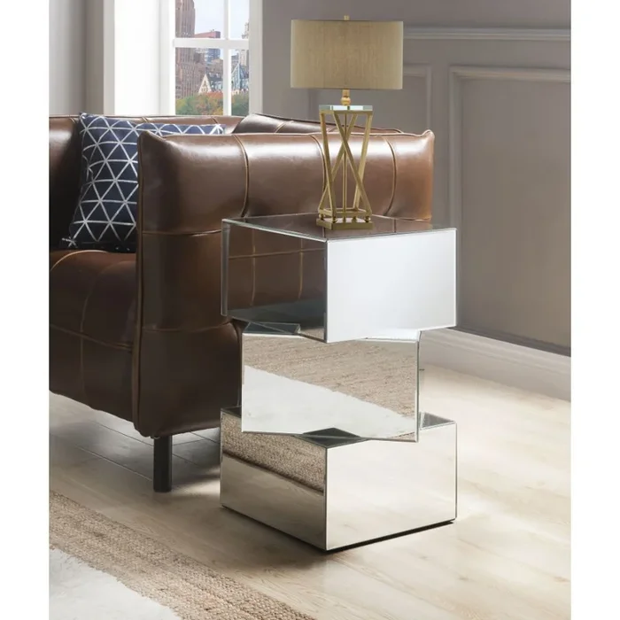 ACME Meria Mirrored End Table Model 80272