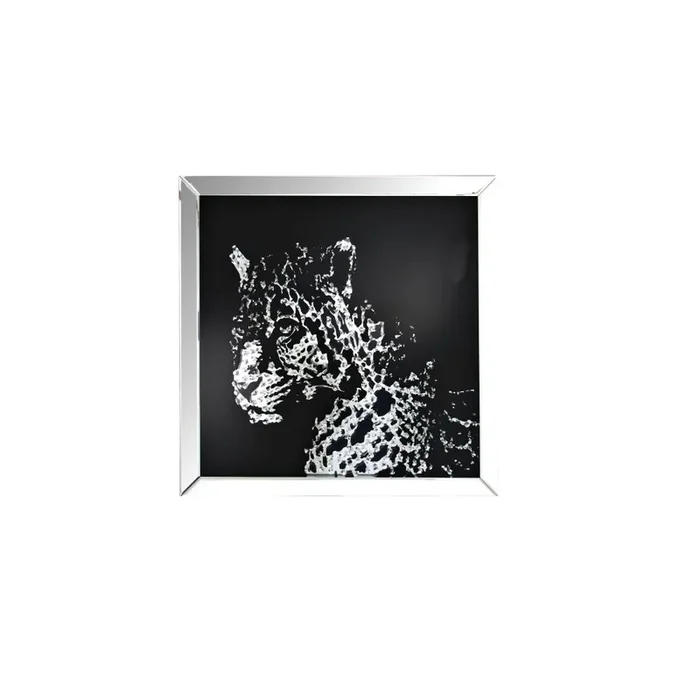 ACME Nevina Mirrored & Faux Crystal Leopard Wall Art Model 97316