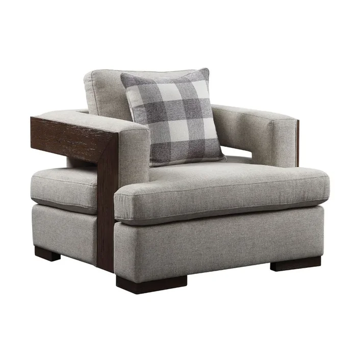 ACME Niamey Fabric & Walnut Chair Model 54852