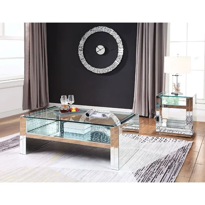 ACME Nysa Mirrored & Faux Crystals Coffee Table Model 81470